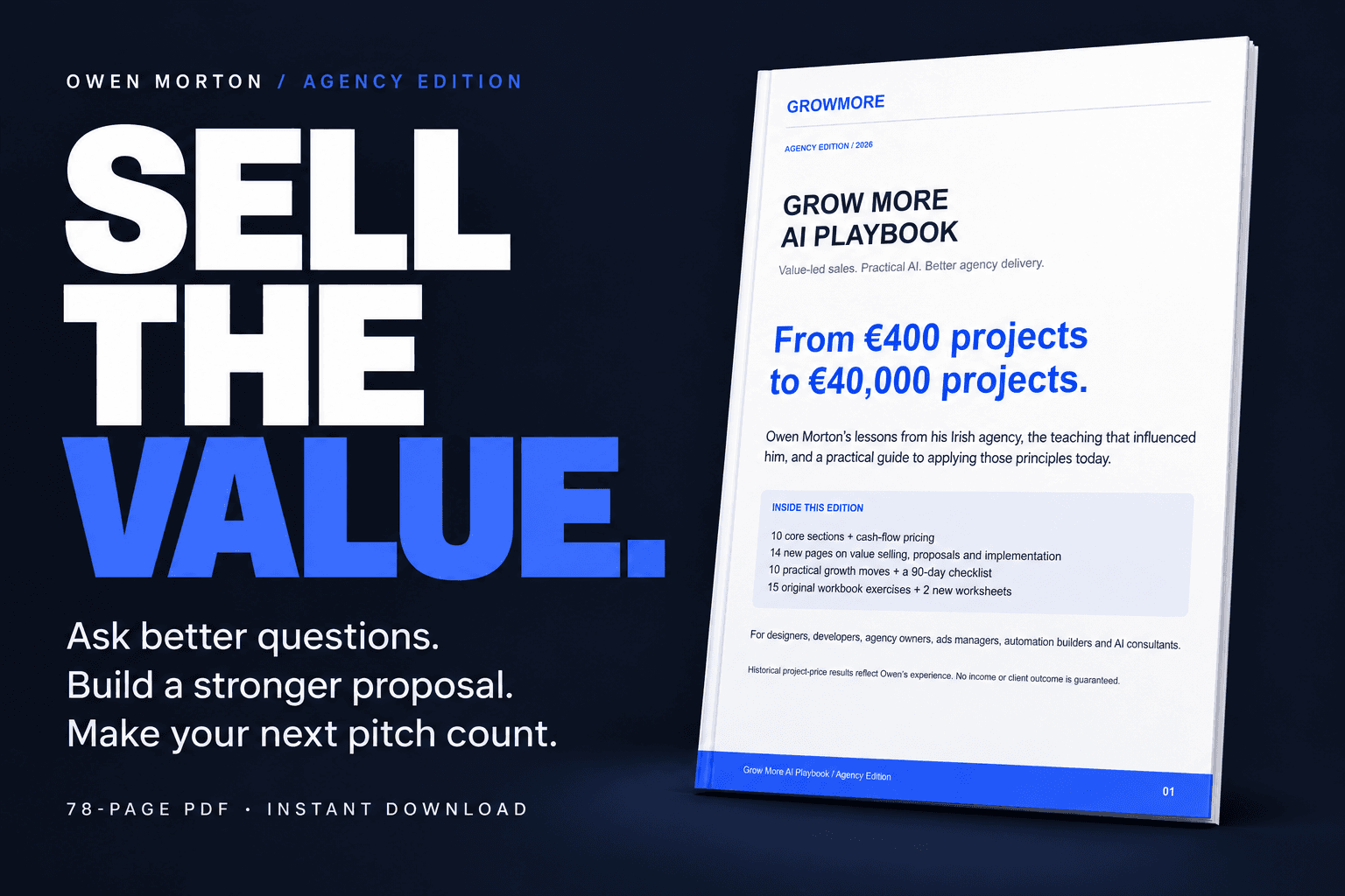 Grow More AI Playbook — Sell the value